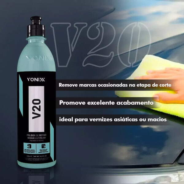 Politriz Orbital 5 Pol Vonixx Voxxer + Boinas e Kit de Produtos para Polimento - Image 3