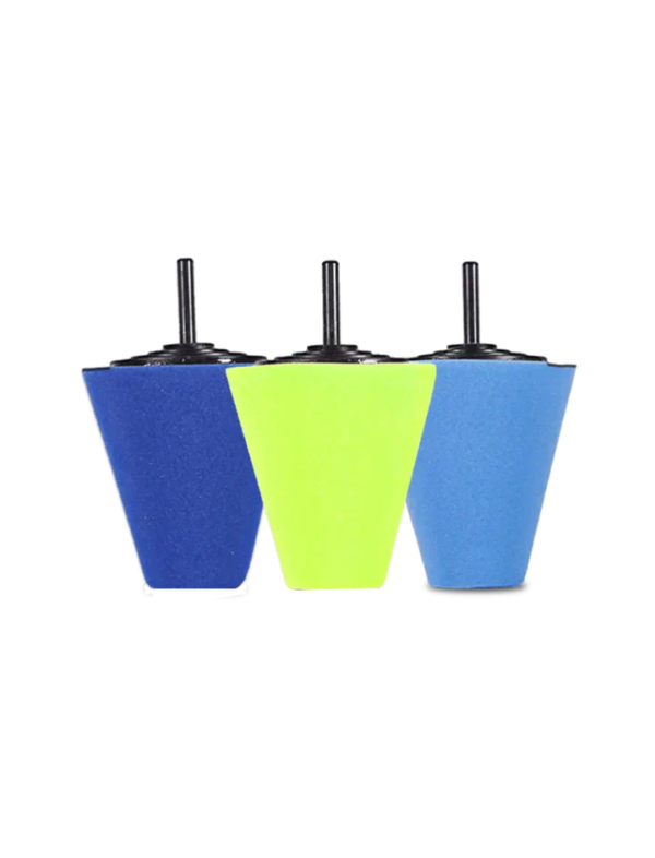 KIT COM 3 PEÇAS - BOINA DE POLIMENTO EM CONE